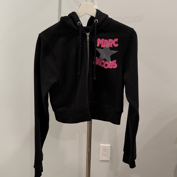 DEVON LEE CARLSON x MARC JACONS black star studded graphic logo hoodie Small - Picture 2 of 8